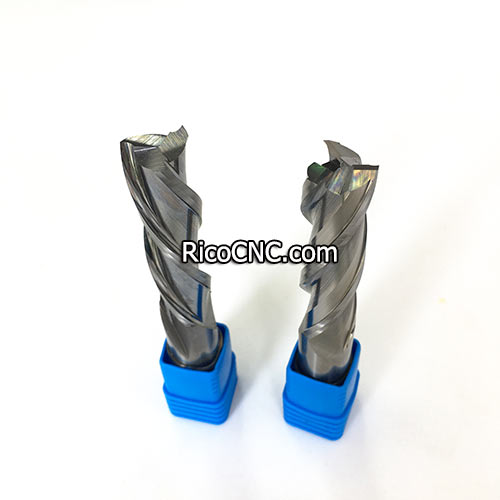 HOZLY 5-Pack Left Handed Carbide End Mills - 3.175mm X 22mm 2 Spiral Flute Down Cut Bits