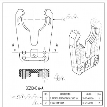 1705A0124 Horquilla portaherramientas para CNC Biesse ISO30