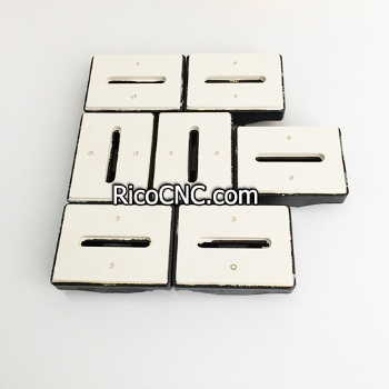 10671787 IMA 80x60mm White Chain Track Pads 0010669724 with Mounting Bracket for IMA Edge Banding Machine