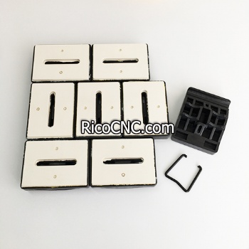 10671787 IMA 80x60mm White Chain Track Pads 0010669724 with Mounting Bracket for IMA Edge Banding Machine