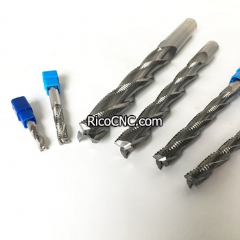 CNC Solid Carbide 3 Flutes Up-cut Spiral Chip Breaker Roughing Router Bit